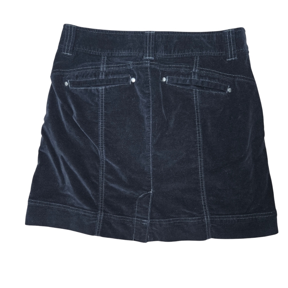 Athleta Womens Black Velvet Corduroy Mini Skirt Size 4 - Picture 2 of 12